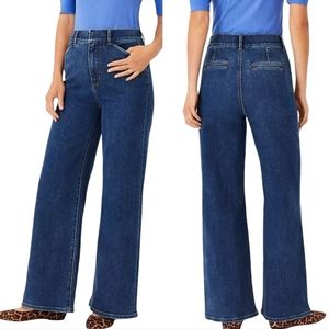 NWT Ann Taylor trouser wide leg high-rise jeans, inseam 31 inches.